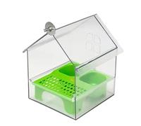 Mangeoire à oiseaux pour l'extérieur | Mangeoire à eau pour perruches - Baignoire transparente pour pinsons, colibri, patio, balcon, clôture, jardin, amoureux des animaux
