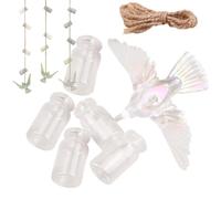 Mangeoire à oiseaux pour l'extérieur - Petite bouteille transparente anti-fuite | pour jardiner, nourriture, eau, extérieur, terrasse, observation à l'intérieur de la maison, volière