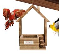 Mangeoire à Oiseaux pour l'extérieur, Petite mangeoire à Oiseaux en Bois de cèdre | Grande capacité d'alimentation pour Oiseaux Sauvages d'extérieur, mangeoire à Suspendre pour Observer Les
