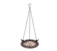 Mangeoire à oiseaux pour l'extérieur - Plateau alimentaire en fer à suspendre - Décoration pour jardin, terrasse, balcon, fenêtre, observation des pinsons