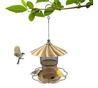 Mangeoire à oiseaux robuste - Mangeoire à oiseaux pour l'extérieur, en métal anti-écureuils avec protection de la faune, mangeoire de grande capacité avec utilisation sur le toit, accessoire de jardin