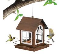 Mangeoire à Oiseaux Rustique à Suspendre - 18 cm en Fonte, Distributeur de Durable, Design Chalet de Campagne | Cadeau pour Amoureux de la Nature Décoration d'extérieur de pelouse imperméable