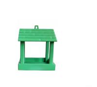 Mangeoire à oiseaux rustique à suspendre pour un placement extérieur qui encourage la visite des oiseaux et offre des possibilités d'observation constantes (vert)