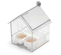Mangeoire à Oiseaux sans gâchis, mangeoire pour Cage à Oiseaux, Transparente sans gâchis et Bain avec Conception extractible, Facile Nettoyer pour perruches, perroquets, clôture de Balcon de