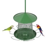 Mangeoire à oiseaux sauvages à suspendre anti-écureuils avec 6 perchoirs pour moineaux et perroquets, résistante aux intempéries et amovible pour un remplissage facile