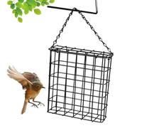 Mangeoire à oiseaux sauvages à suspendre en métal, boule de suif et gâteau de graisse, design rétro carré pour petits oiseaux, mangeoire à oiseaux d'extérieur pour jardin, balcon, terrasse