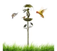 Mangeoire à oiseaux solaire en métal en forme de lapin, décoration de jardin pour aras, perroquets, perruches, conures, calopsittes, pelouses, parterres de fleurs, balcons, cour