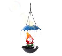 Mangeoire à Oiseaux Solaire Plateau décoratif nain de jardin parapluie