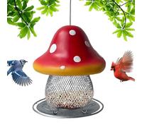 Mangeoire à oiseaux solaire - Usage extérieur, Champignon rouge solaire | Mangeoire à oiseaux | Mangeoire à oiseaux sauvages de balcon pour colibris en métal - Changement de couleur automatique