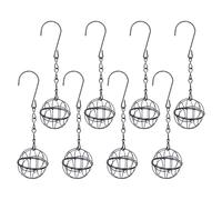 Mangeoire à oiseaux - Sphère métallique suspendue, station d'alimentation extérieure pour pinsons, merles, moineaux, canaris, perruches, cour, balcon, patio, terrasse, accessoire d'alimentation durabl