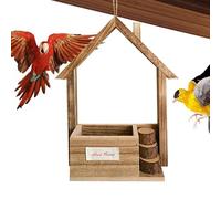 Mangeoire À Oiseaux - Station Suspendue en Bois 22x6x26,5 Cm