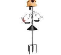 Mangeoire à oiseaux - Support réglable robuste - 234 cm - Pour l'extérieur - Avec protection d'écureuil - Pour jardin, arrière-cour et terrasse - Pour attirer les animaux sauvages et les animaux