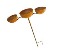 Mangeoire à Oiseaux sur Piquet décoratif rouillé et Bol de Bain avec Base, Piquet de Collecte de Pluie ornemental