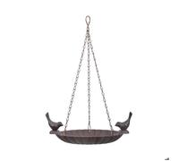 Mangeoire à oiseaux suspendu avec oiseau décoratif 2 oiseaux