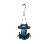 Mangeoire à Oiseaux Suspendue alimentée avec veilleuse | Activé par le soleil, décoratif, doté d ' une lumière intégrée, pour la décoration de jardin et d ' extérieur,