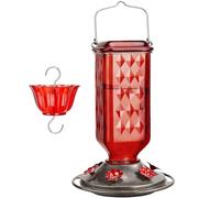 Mangeoire à Oiseaux Suspendue - Colibri, Protection Fourmis | Mangeoire Étanche avec Perchoirs et Fleurs pour Jardin Balcon Terrasse Décoration Suspendue Fourniture Nourriture Extérieure