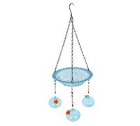 Mangeoire à Oiseaux Suspendue, décoration de Jardin extérieure Polyvalente, Bain d'oiseaux Suspendu de Grand Espace avec Fontaine Solaire, Conception en Plastique de Fer léger