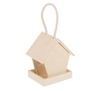 Mangeoire à Oiseaux Suspendue en Bois pour Jardin, Beige | Alimentation Simultanée de Plusieurs Oiseaux, Nettoyage Facile, Observation des Oiseaux Sauvages, Extérieur