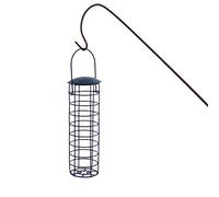 Mangeoire à oiseaux suspendue en fer - Support portable pour boules de graisse - Mangeoire pour oiseaux sauvages - Distributeur de boules de graisse - Distributeur de nourriture suspendu pour oiseaux