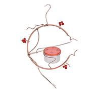 Mangeoire à Oiseaux Suspendue en métal de Style Vintage avec Bol Transparent et Bobine de cuivre pour Jardin, Cour, décoration extérieure, mangeoire à Eau en Fer Faite à la Main