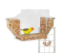 Mangeoire à oiseaux transparente à ventouse | Mangeoires à oiseaux en acrylique résistant aux écureuils pour l'extérieur - pour observer les pinsons, plateau d'observation du balcon, jardin, terrasse