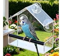 Mangeoire à oiseaux transparente avec 3 ventouses puissantes, cadeau d'observation des oiseaux sauvages de grande capacité pour fenêtre