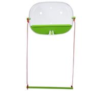 Mangeoire à Oiseaux Transparente avec Ventouse, Alimentation Facile | PE Vert, Haute Transparence, Résistante à Déformation, pour Petits Oiseaux et Pigeons, Usage Cage
