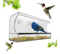 Mangeoire à oiseaux transparente | Boîte à plateau ouverte résistante aux intempéries, avec ventouses puissantes, mangeoires transparentes pour observer les fenêtres | Pour adultes regardant les