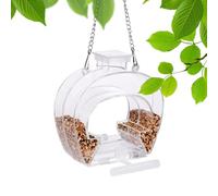 Mangeoire à Oiseaux Transparente | Décor De Jardin À Plateau Double Couche en Acrylique - Mangeoire de Fenêtre avec Chaîne et Corde | pour Chardonnerets Merlesbleus Perruches