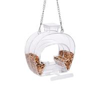 Mangeoire à Oiseaux Transparente pour Fenêtre | Acrylique avec Perchoir et Bol d'Eau,Mangeoire de Fenêtre avec Chaîne et Corde | Pour Pinsons Calopsitte Merles Bleus Perruche Balcon Intérieur Extérieu