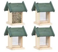 Mangeoires à oiseaux 4 pcs Bois de sapin vidaXL vidaXL