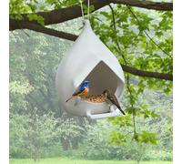 Mangeoire à oiseaux vintage en forme de cabane - Design ouvert - Mangeoires à oiseaux à suspendre pour l'extérieur, pour jardin, jardin, terrasse, pelouse, balcon, porche, terrasse, parc extérieur