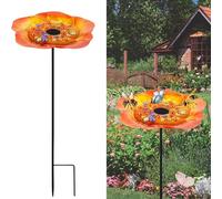 Mangeoire à papillons - Puddler à papillon d'extérieur, tasses à abeilles pour jardin avec pierre de verre colorée, décoration de jardin pour mangeoires à papillons pour l'extérieur, station