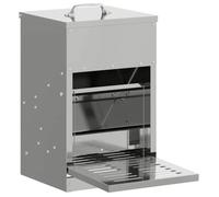 Mangeoire à pédale pour poules - vidaXL - Argent - Acier galvanisé - 25x42x40 cm - Capacité 4 kg