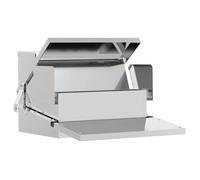 Mangeoire à pédale pour poules - vidaXL - Argent - Acier galvanisé - 50x40x29 cm - Capacité 2 kg - Pédale auto-ouvrante