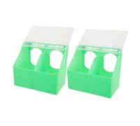 Mangeoire à Pigeons 2 Pièces à Double Trou Suspendue | Boîte D’alimentation ABS Vert Clair, Trémie Intégrée et Bac à Eau, Usage pour Volières et Extérieurs