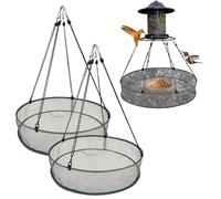 Mangeoire à Plateau collecteur de graines d'oiseaux, Paquet de 2 mangeoires à Oiseaux suspendues en Maille 20 Pouces pour Une Utilisation en Plein air dans Le Jardin