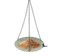 Mangeoire à Plateau Oiseaux - Station d'alimentation Suspendable en Fer Grande Capacité,pour Corbeaux | pour Nourrir Jardin Cour Terrasse Garde-Corps Balcon Attirer Colibris Sauvages