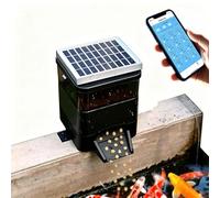 Mangeoire à poissons avec contrôle précis des portions, 5 à 300 g de repas, rotor anti-obstruction, réglable pour granulés de 1 à 12 mm, minuterie pour aquarium, idéal pour les vacances