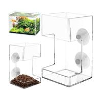 Mangeoire à poissons pour aquarium, anneau d'alimentation en acrylique avec ventouse, accessoire de mangeoire sans désordre, support pour tortue, crevettes, poissons pour aquarium, empêche la