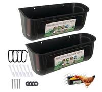 Mangeoire à Poulet 2 pièces mangeoire à Eau pour Poulet Grand Abreuvoir volaille avec Accessoires d'installation Seau Suspendu pour bétail