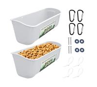 Mangeoire À Poulet, Mangeoire À Canard - 2 Pièces sans Déchets Chèvre Canardd Abreuvoir Seau Auge - Conteneur d'alimentation pour Volaille avec Clips, Mangeoir De Clôture pour Canard, Cerf, Mouton
