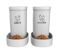 Mangeoire à Poulet - Mangeoire à volaille à Deux Compartiments, Support de Coquille d'huître Suspendu, récipient d'alimentation Anti-déversement, Solution d'alimentation Stable en extérieur | pour