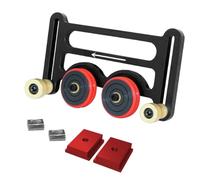 Mangeoire à rouleaux à roulement en alliage d'aluminium pour table de toupie de travail du bois, hauteur réglable avec double roulement de roue, compatible avec T-Track et fente #30/#45, comprend de