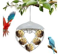 Mangeoire à suspendre, mangeoire pour oiseaux sauvages - Récipient en forme de cœur, support de nourriture pour moineau, décoration de jardin, terrasse, utilisation du balcon, accessoire de pelouse de