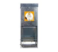 Mangeoire à trémie anti-nuisibles en acier galvanisé 15 L pour 10 poules