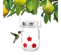 Mangeoire à vaisselle pour oiseaux Mason Jar - Ports d'alimentation en fleurs | Mangeoire pour colibris dans un pot de maçon pour jardin | Mangeoire pour oiseaux Mason Jar avec ports d'alimentation