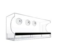 Mangeoire à Ventouse pour Oiseaux - Boîte à Nourriture Résistante aux Renversements,Distributeur Fenêtre Démontable en Acrylique Transparent | Pour Observation des à l'Intérieur sur Balcon Terrasse et