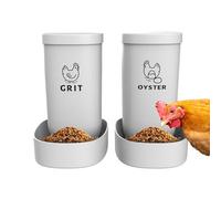 Mangeoire à volaille - Distributeur d'alimentation à double compartiment, support pour coquilles d'huîtres anti-goutte, ensemble de contenants pour aliments suspendus, accessoire pratique pour ferme