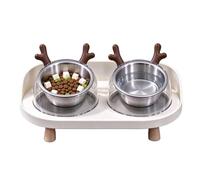 Mangeoire amovible surélevée anti-éclaboussures, gamelle de nourriture et | Gamelle surélevée pour nourriture et eau pour chat, station d'alimentation ergonomique, bol avec inserts amovibles en acier